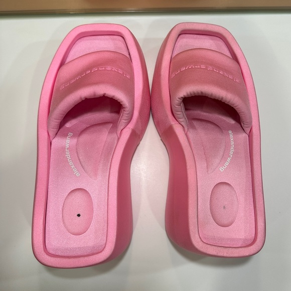 Alexander Wang Taji Platform Slides Size 38 Neon Bubblegum - Picture 4 of 16